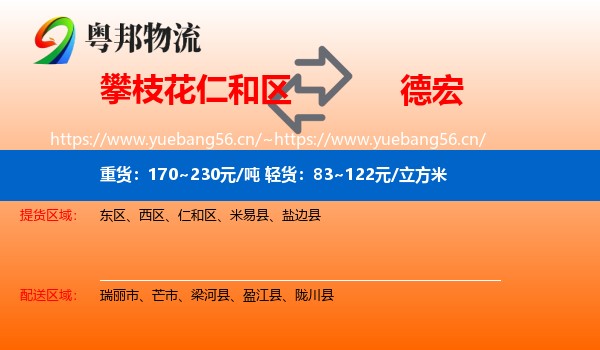 攀枝花仁和区到德宏物流