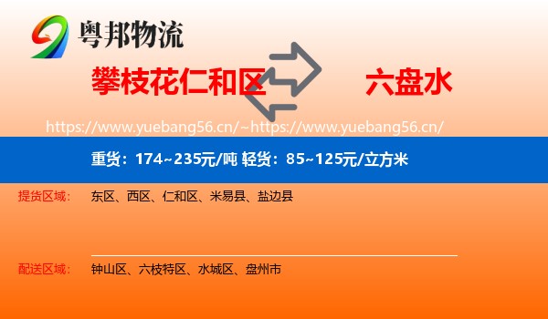攀枝花仁和区到六盘水物流