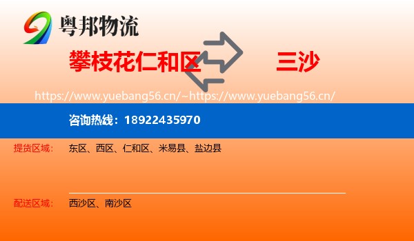 攀枝花仁和区到三沙物流