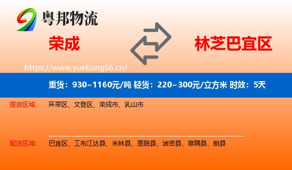 荣成到巴宜区物流专线名片