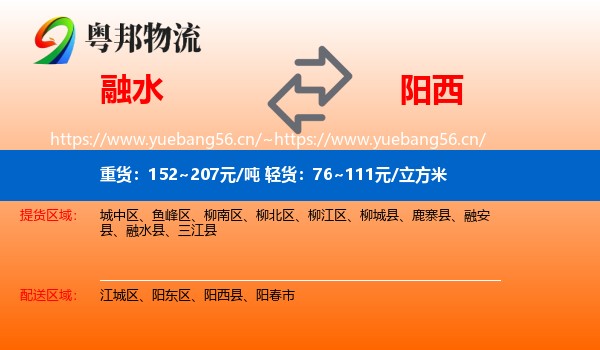 融水到阳西县物流