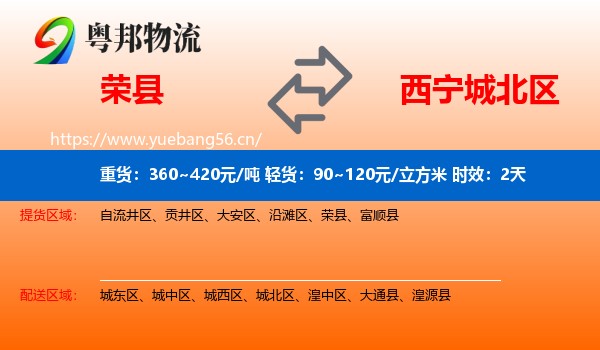 荣县到城北区物流专线名片