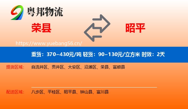 荣县到昭平县物流专线名片
