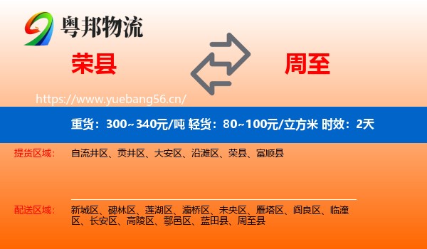 荣县到周至县物流专线名片