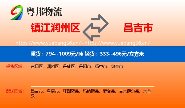 镇江润州区到昌吉市物流