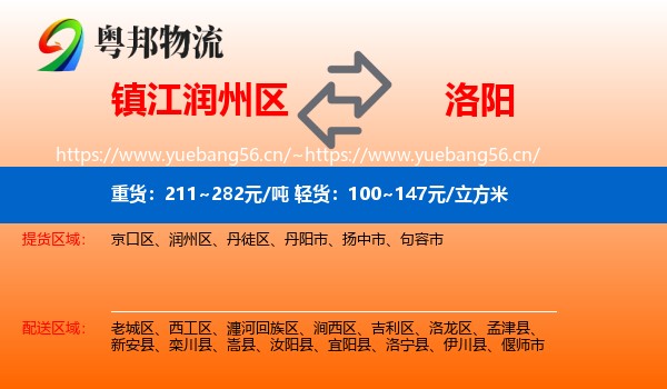 镇江润州区到洛阳物流