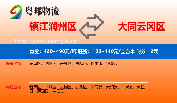 镇江润州区到云冈区物流 镇江润州区到云冈区物流专线名片