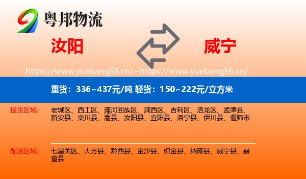 汝阳到威宁县物流
