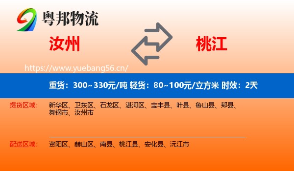 汝州到桃江县物流专线名片