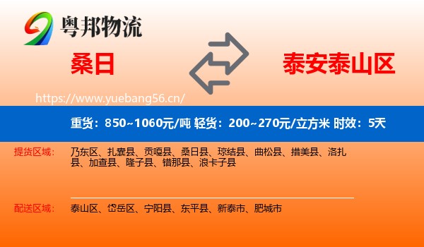 桑日到泰山区物流专线名片