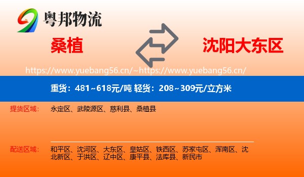 桑植到大东区物流
