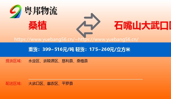 桑植到大武口区物流