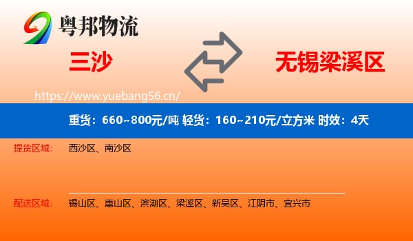 三沙到梁溪区物流专线名片