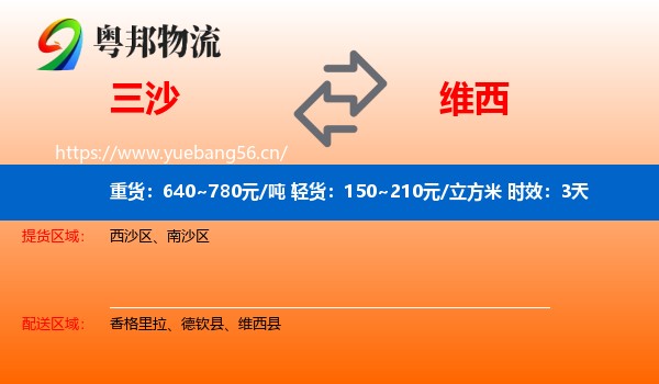 三沙到维西县物流专线名片