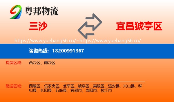 三沙到猇亭区物流
