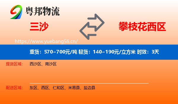 三沙到西区物流专线名片