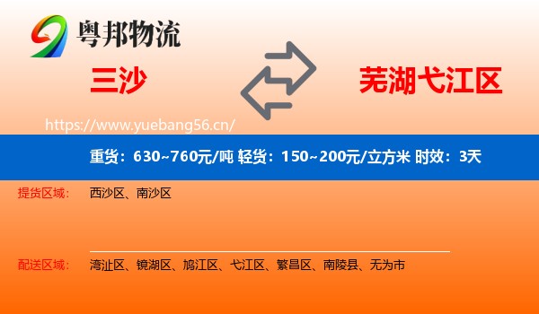 三沙到弋江区物流专线名片