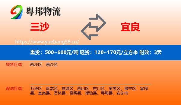 三沙到宜良县物流专线名片