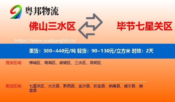 佛山三水区到七星关区物流专线名片