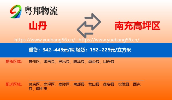 山丹到高坪区物流