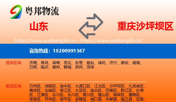 山东到沙坪坝区物流
