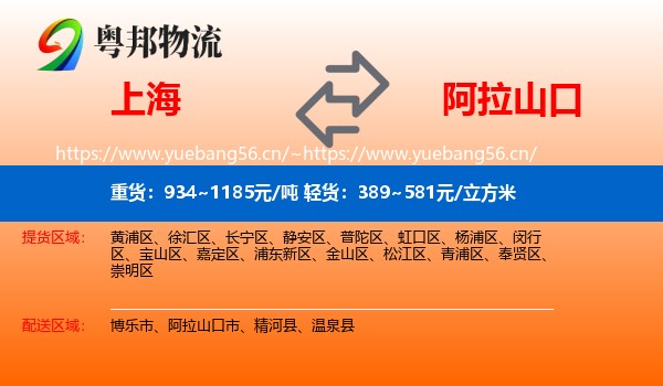 上海到阿拉山口市物流