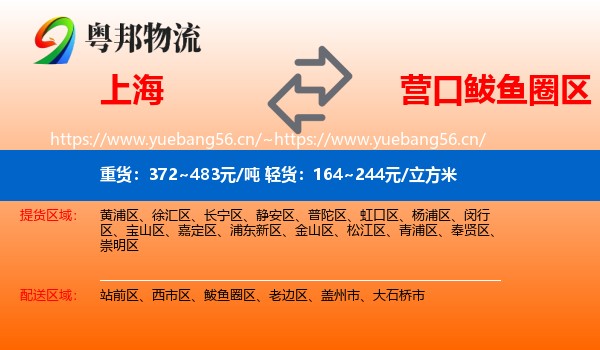 上海到鲅鱼圈区物流