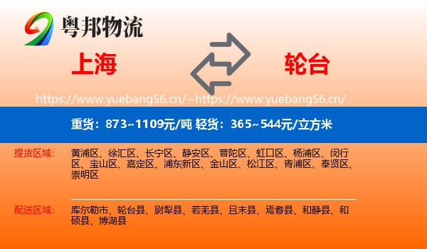 上海到轮台县物流