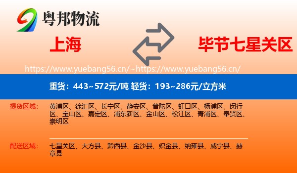 上海到七星关区物流