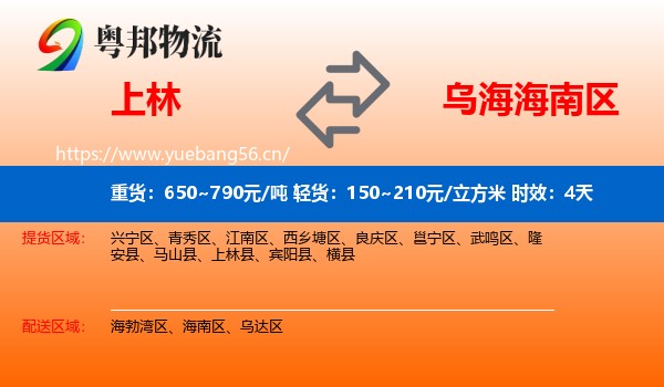 上林到海南区物流专线名片