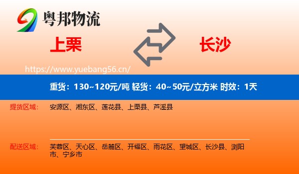 上栗到长沙物流专线名片