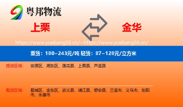 上栗县到金华物流专线