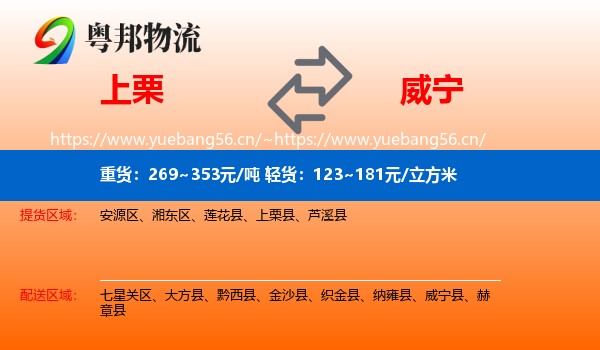 上栗到威宁县物流
