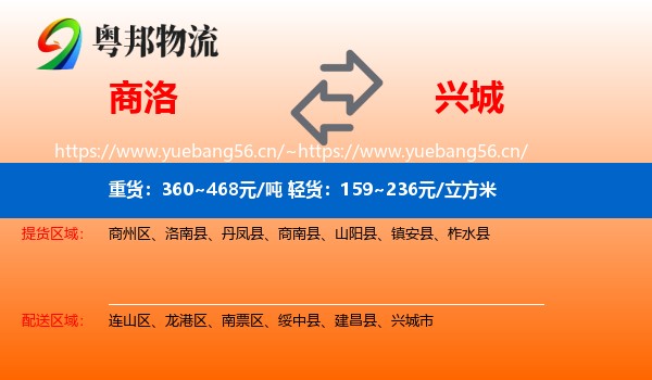 商洛到兴城市物流