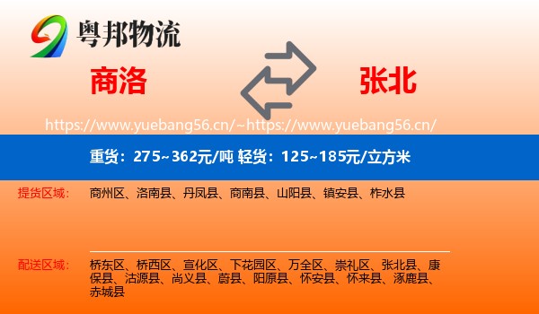 商洛到张北县物流