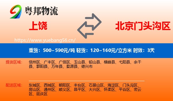 上饶到门头沟区物流专线名片
