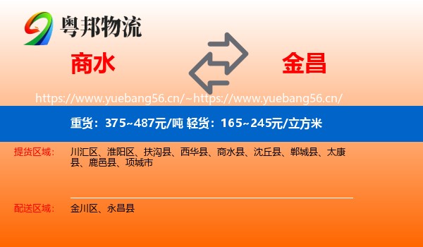 商水到金昌物流