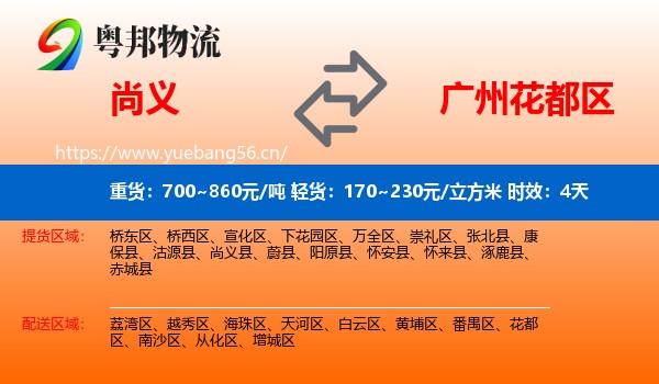 尚义到花都区物流专线名片