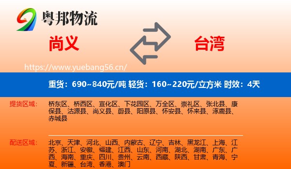 尚义到台湾物流专线名片