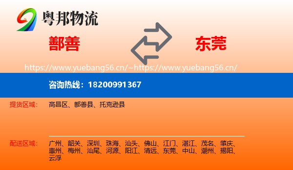 鄯善到东莞物流