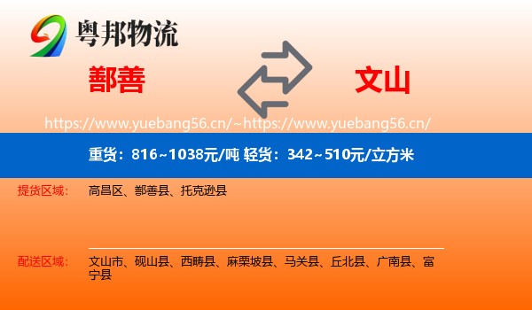 鄯善到文山物流