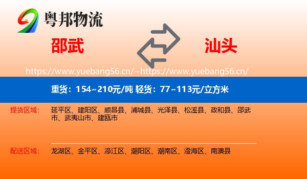 邵武到汕头物流
