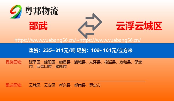 邵武到云城区物流