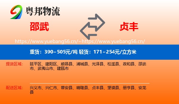 邵武到贞丰县物流