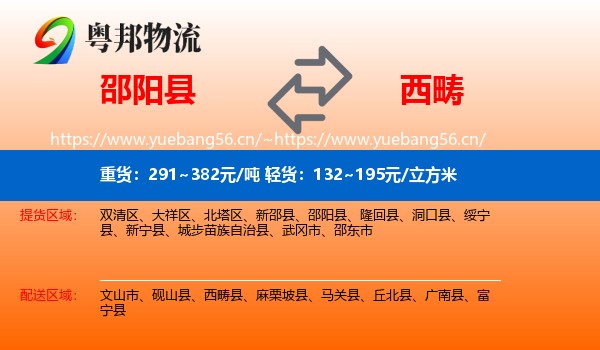 邵阳县到西畴县物流
