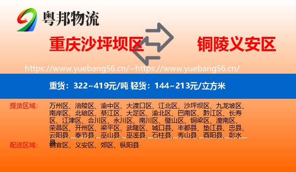 重庆沙坪坝区到义安区物流