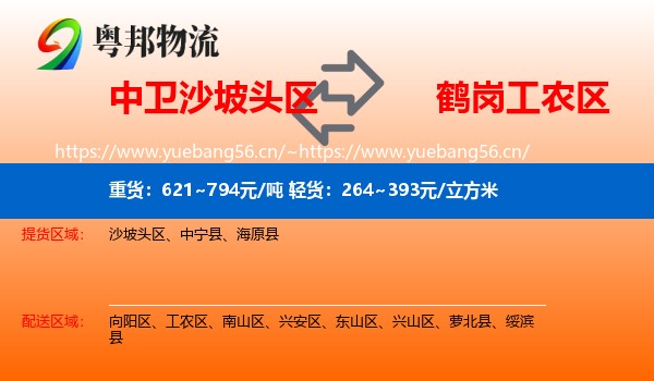 中卫沙坡头区到工农区物流