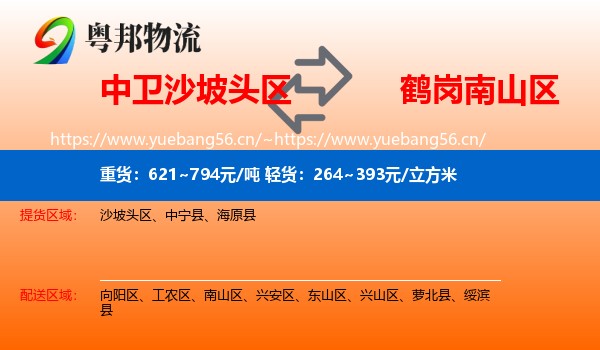中卫沙坡头区到南山区物流