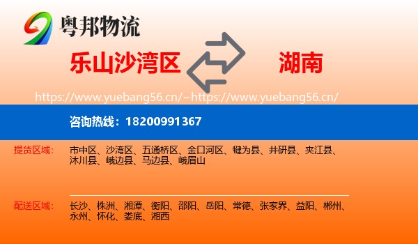 乐山沙湾区到湖南物流