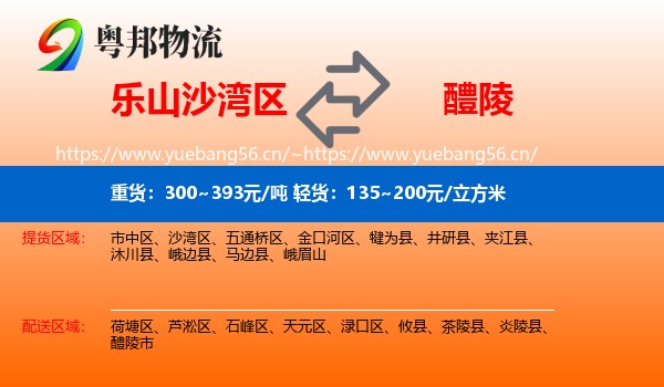 乐山沙湾区到醴陵市物流